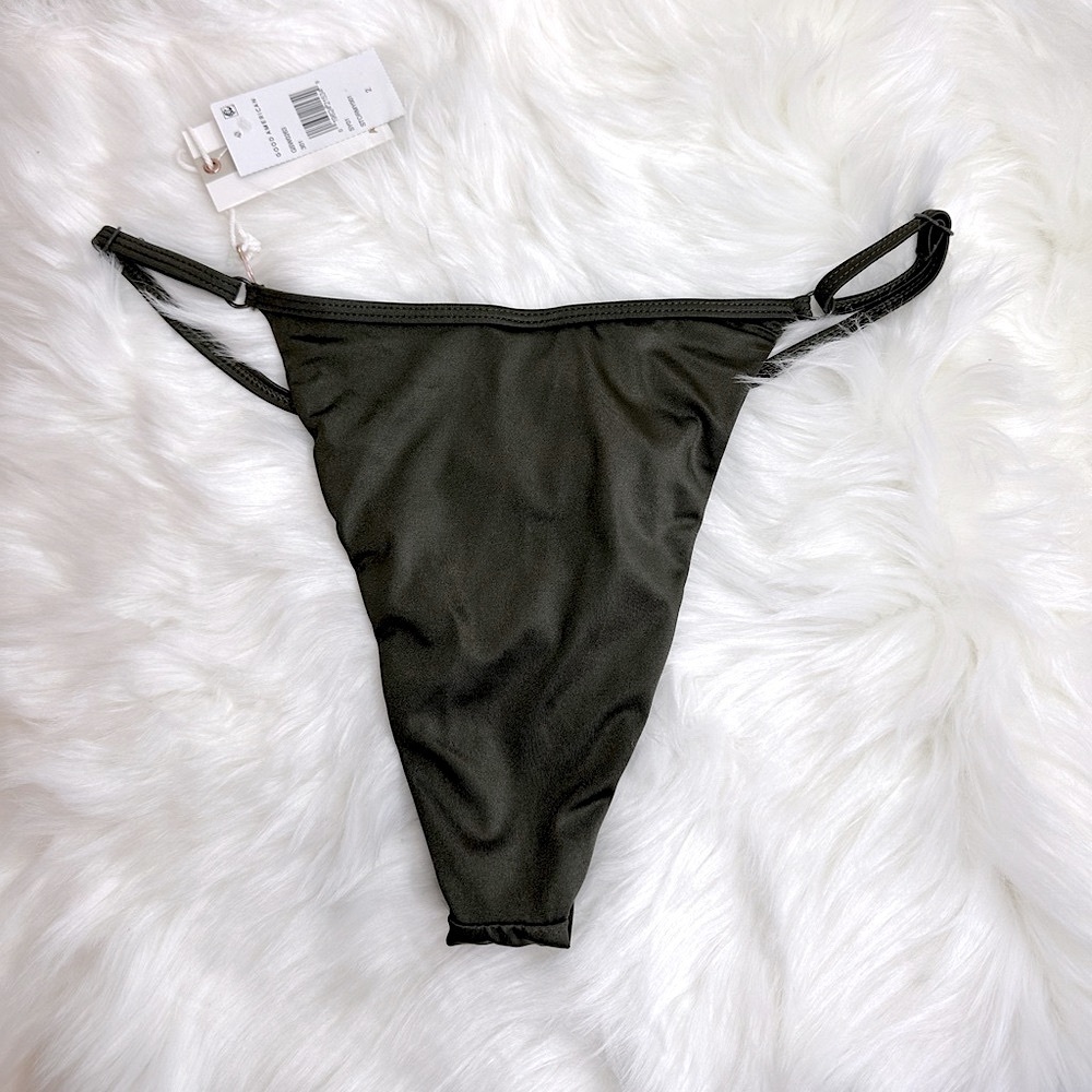 NWT Good American High Leg Extra Cheeky Bikini Bottom Dark Green Size 2/Medium - Picture 4 of 15
